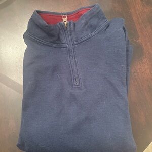 Lands' End Kids' Burgundy and Navy Pullover quarter zip